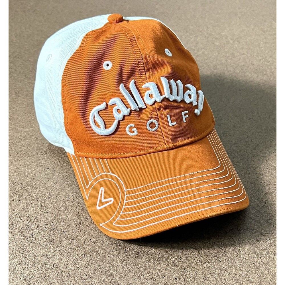 SOLD SOLD New Era Orange White Callaway Golf Hat Adjustable One Size Fits All